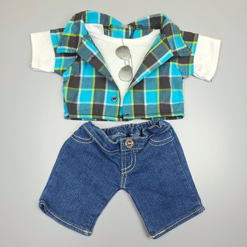 Build bear blue plaid shirt - a,
