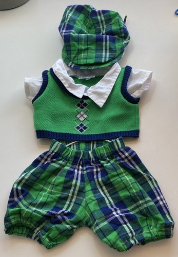 Build bear green argyle knit - a,