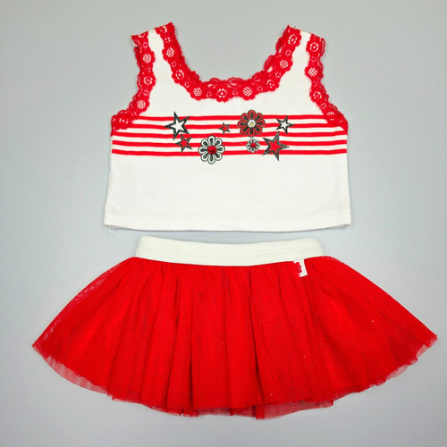 Build bear white red striped - bear,