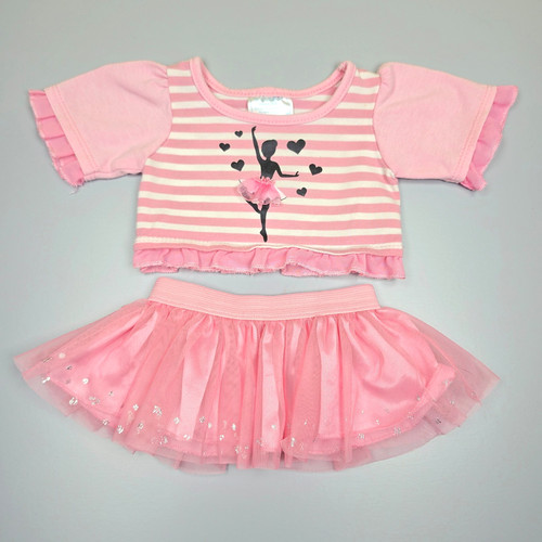 Build bear pink striped - bear,