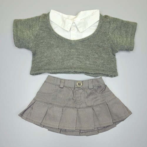 Build bear grey top white - bear,